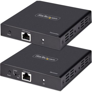 StarTech.com 4K HDMI Extender Over CAT5CAT6 Cable, 4K 60Hz HDR Video Extender, Up to 230ft (70m), HDMI Over Ethernet Cable, SPDIF Audio Out, HDMI Transmitter and Receiver Kit - Local Video Out, Power Over Cable (4K70IC-EXTEND-HDMI)