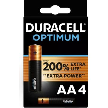 Duracell Optimum Alkaline AA 4 pack (LR6)