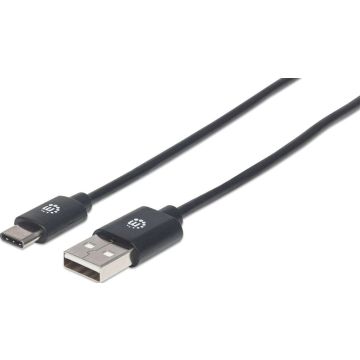 Manhattan USB 2.0 Type C-Kabel C-stekker/A-stekker 3m zwart