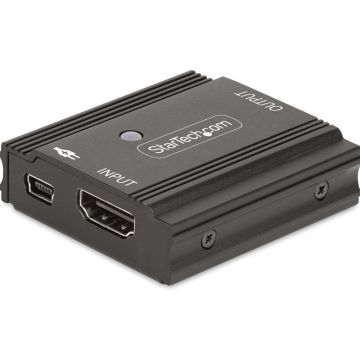 StarTech.com 33ft (10m) 8K 60Hz HDMI Signal Booster, Active HDMI 2.1 Inline Repeater and Video Signal Amplifier up to 8K 60Hz4K 144Hz, Compact HDMI Cable Extender - HDMI Signal Extension (33FT-8K-HDMI-BOOSTER)