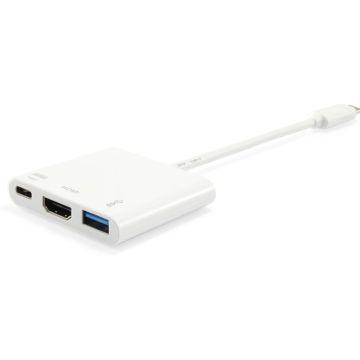 Equip USB-C St -> HDMI-/USB-A-Bu PD-Adapter 0.15cm wit