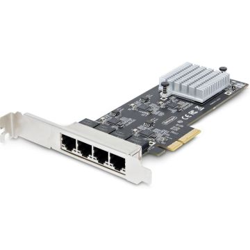 StarTech.com 4-Port 2.5Gbps NBASE-T PCIe Network Card, Intel I225-V Chip, Quad Port Computer Network Card, Multi-Gigabit NIC, PCI Express Server LAN Card, Desktop Ethernet Interface Card, PCI Express 2.0 (PR42GI-NETWORK-CARD) - Netwerkadapter