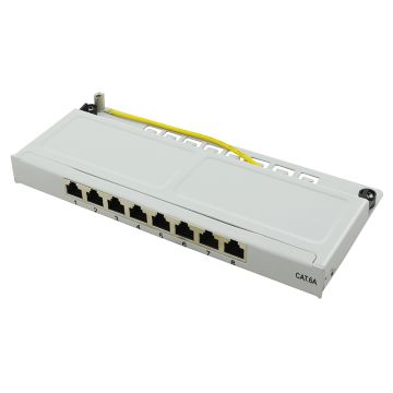 Logilink Cat.6A Mini Patchpanel, 8-Port, grijs, 0,5 HE