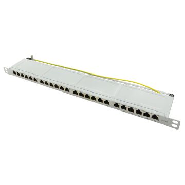 Logilink 19" Cat.6A Patchpanel, 24-Port, grijs, 0,5 HE