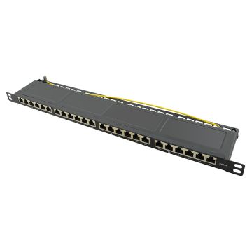 Logilink 19" Cat.6A Patchpanel, 24-Port, zwart, 0,5 HE
