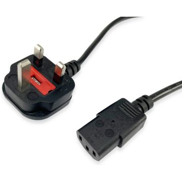 Equip IEC-Stroomkabel UK-BS1363 -> C13 2m St/Bu zwart