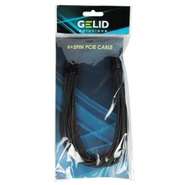 Gelid Solutions 6+2 Pin Extension Cable Black 30CM - Voedingskabel