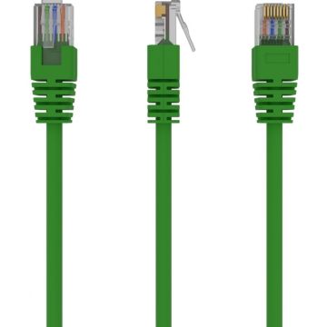 PP12-1M/Y Green Patch cord cat. 5E molded strain relief 50u plugs. 1 meter