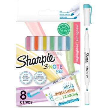 Sharpie Textmarker S-Note DUO Keil- und Rundspitze 8er Blister