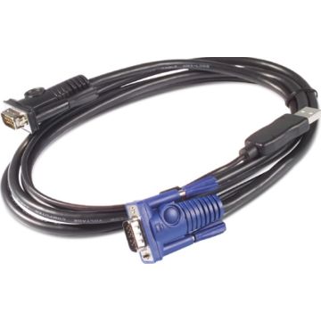 APC AP5253, 1,83 m, USB, USB, VGA, Zwart, USB-A