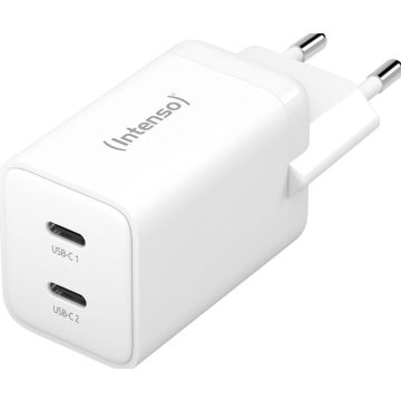 Adap Intenso 2x USB-C GAN White Power Adapter 2x USB-C GAN, 30 Watt