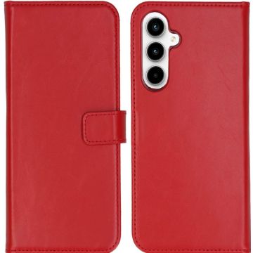 Selencia Echt Lederen Bookcase Samsung Galaxy A55 - Rood