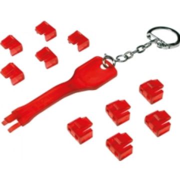 ZUB Logilink Port Blocker RJ45 1 Key + 10 Locks red