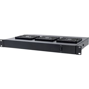 Ventilatorunit, 3 ventilatoren, 19-Inch, 1HE, Zwart