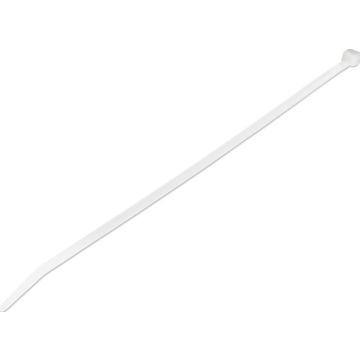 StarTech.com 10"(25cm) Cable Ties, 18"(4mm) wide, 2-58"(68mm) Bundle Diameter, 50lb(22kg) Tensile Strength, Nylon Self Locking Zip Ties wCurved Tip, 94V-2UL Listed, 1000 Pack, White - Nylon 66 Plastic