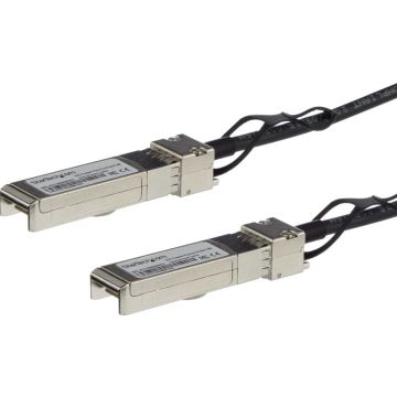 StarTech.com MSA Uncoded Compatible 0.5m 10G SFP+ to SFP+ Direct Attach Breakout Cable Twinax, 10 GbE SFP+ Copper DAC 10 Gbps Low Power Passive Transceiver Module DAC, 10GE Breakout Cable - Lifetime Warranty (SFP10GPC05M)