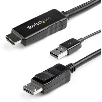 StarTech.com 3m HDMI to DisplayPort Adapter Cable with USB Power - 4K 30Hz Active HDMI to DP 1.2 Converter (HD2DPMM3M)