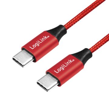 Logilink USB 2.0 Kabel, USB-C zu USB-C, rood , 1,0m
