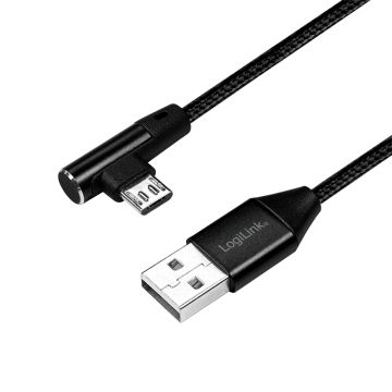 Logilink USB-stekker USB 2.0 zu USB-B (90° gewinkelt) 0,3m