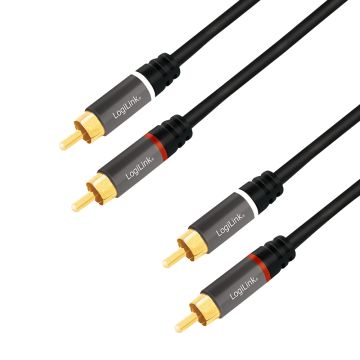 Logilink Audiokabel 2x Cinch -> 2x Cinch RCA 2.0m, black