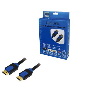 Logilink HDMI-Kabel Ethernet A -> A St/St 1.00m Gold