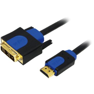 Logilink HDMI-DVI-Kabel Anschl. 18+1pin St/St 3.00m zwart 1.4