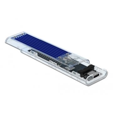 DeLOCK 42620, SDD-behuizing, M.2, M.2, 10 Gbit/s, USB-aansluiting, Blauw