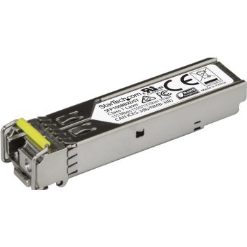 StarTech.com MSA Uncoded SFP Module, 100BASE-BX, 100Mb Ethernet Bi-Directional (BiDi) Fiber Single Strand SFP Transceiver (SMF), LC 10km , Mini GBIC Transceiver SFP Module, Downstream - Lifetime Warranty (SFP100BBXDST)
