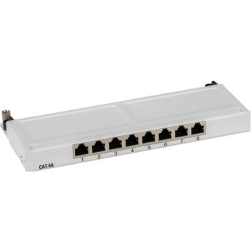 EFB Mini-Patchpanel STP 8xRJ45 Cat.6A,10"" 0,5HE,grijs