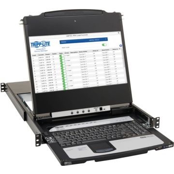 Eaton Tripp Lite Series DisplayPort KVM Console Switch 8-Port 17in LCD Dual Rail 1URM - KVM-console met KVM-schakelaar