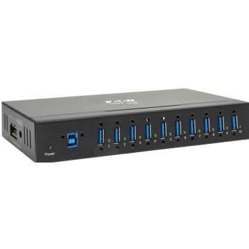 Eaton Tripp Lite series 10-Port Industrial-Grade USB 3.0 SuperSpeed Hub - 20 kV ESD Immunity, Iron Housing, Mountable