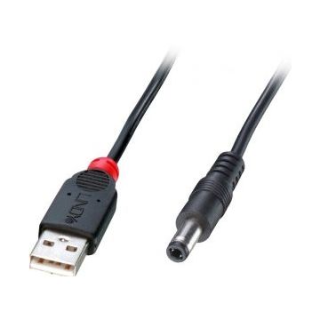 Lindy 70268 - USB to 2.1mm Inner / 5.5mm Outer DC Kabel