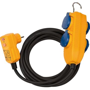 Schutzadapterleitung stekkerdoos FI IP44 5m Powerblock s