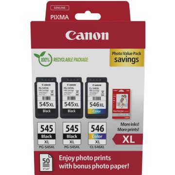 Canon PG-545 XLCL-546XL Photo Value Pack - 3