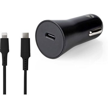 Autolader / 1.67 / 2.22 / 3.0 A / Outputs: 1 / Poorttype: USB-C / Lightning 8-Pins (Los) Kabel / 1.0 m / 20 W / Automatische Voltage Selectie