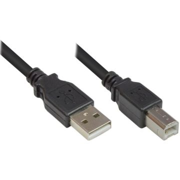 Good Connections USB2.0 Kabel A-B zwart. 0,5m