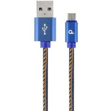 gembird Micro-USB-Kabel met Metallsteckern, 1 m, blauw