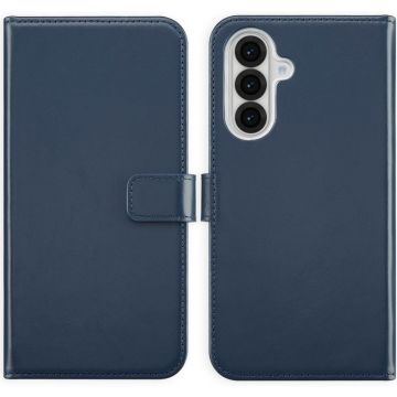 Selencia Echt Lederen Bookcase Samsung Galaxy A56 - Blauw