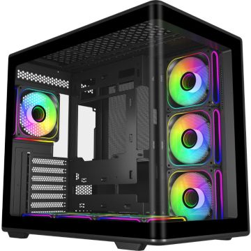 Cooler Master Elite 600 7x ARGB fans met hub Black - Behuizing