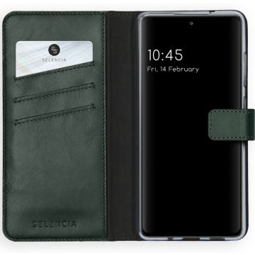 Selencia Echt Lederen Bookcase Samsung Galaxy S20 FE - Groen