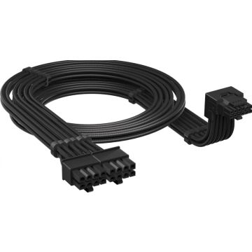 Corsair CP‑8920348 – Type 4 90° kabel – 12V‑2×6 naar 2×8 (12VHPWR / GPU power cable) – 0,65 m - zwart