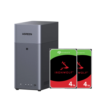 UGREEN NASync DH2300 - NAS‑server +  2x 4TB Seagate IW HDD