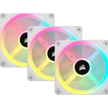CORSAIR iCUE LINK QX120 RGB PWM Starter Kit white 3-pack - Ventilator