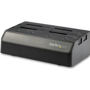 StarTech.com 4-Bay USB 3.1 to SATA Hard Drive Docking Station, 10Gbps USB Hard Drive Dock, External 2.53.5 SATA III (6Gbps) SSDHDD Docking Station, Hot-Swap Hard Drive Bay - Dual 60mm Fans, Top-Loading