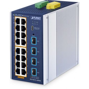 Planet Industrial L2+ 16-Port Managed Switch IGS-4215-16P4X