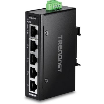 TRENDnet 5-Port Industrial Fast Ethernet DIN-Rail MiniSwitch