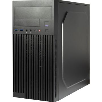 Inter-Tech Behuizing IT-6521 black Micro-Tower 2xUSB 3.2 Gen 1 