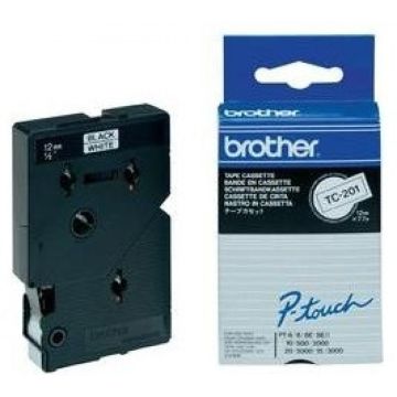 Brother Labels TC201A white/black 10er Pack, 7,7m, laminiert
