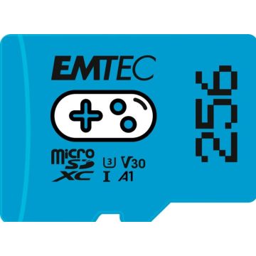 EMTEC MicroSD Card 256GB SDXC CL.10 UHS1 U3 V30 A1 Gaming