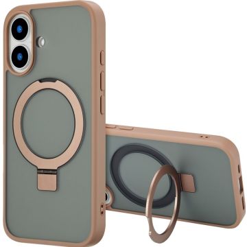 Accezz Ring Stand Backcover met MagSafe iPhone 16 - Brown